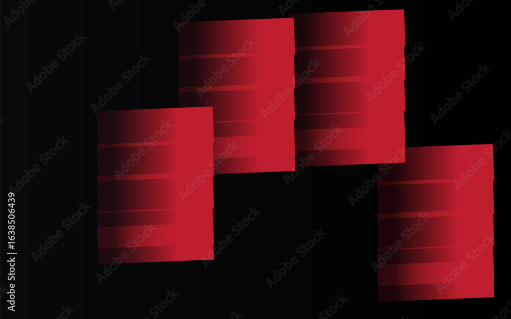Aufkleber gradient poster on dark background vector set. cover template with red perspective geometric shapes 