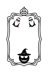 Halloween Frame Vector with Spooky Icons and Jack-o’-Lantern