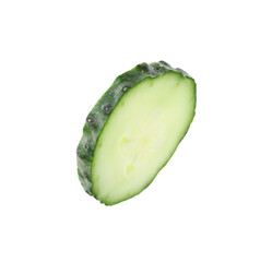 Slice of fresh cucumber isolated on white