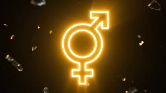 Transgender Symbol Shattering Glass - Gender Identity Concept - Powered by Adobe