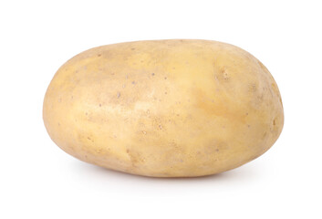 One fresh raw potato isolated on white