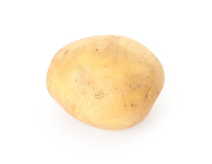 One fresh raw potato isolated on white