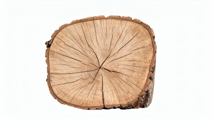 Natural Tree Stump Isolated on White Background for Product Photography, Design Projects, and Creative Display