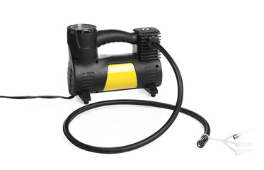 One modern tire inflator isolated on white