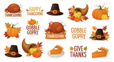 Happy Thanksgiving stickers