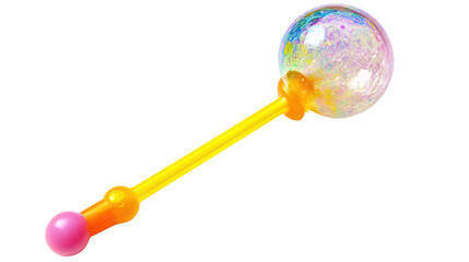 A single toy blower round bubble wand toy for children isolated on white background 