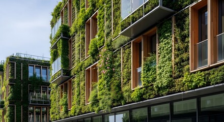 Fototapeta premium Sustainable Green Building Facade