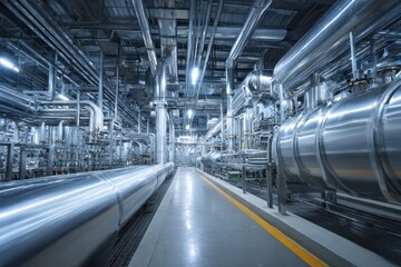 Operations within Luannan County Dairy Processing Facility in August Showcasing Advanced Equipment and Extensive Pipeline Network