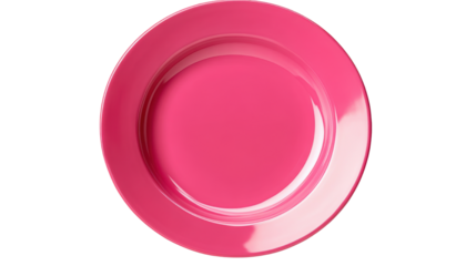 A single vibrant pink plate isolated on white background 