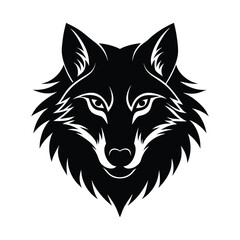 Wolf head silhouette on an isolated background 