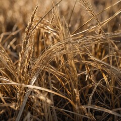 Fototapeta premium High-resolution macro of dry grass texture showing natural organic arrangement.