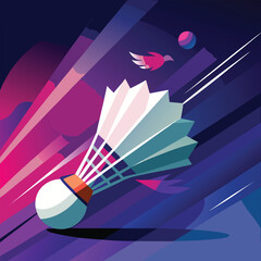Sports badminton poster design template