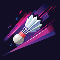 Sports badminton poster design template