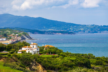 Fototapeta premium Villas on the Coastline of Saint-Jean-de-Luz in the French Basque Country