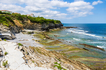 Whale’s Back Cove with Unique Geological Cliffs in Saint-Jean-de-Luz