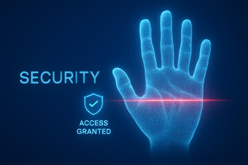 Digital Access Granted Symbol with Futuristic Interface for Security Systems