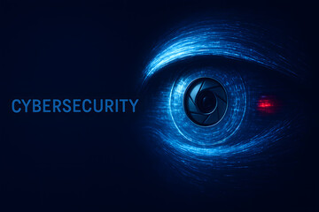 AI Digital Eye Symbolizing Surveillance and Vigilance for Security Technology