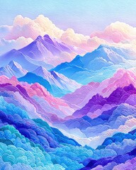 Obraz premium Colorful Abstract Mountain Landscape