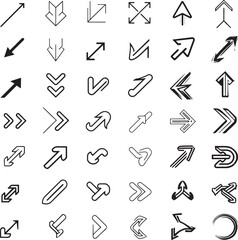 Creative Arrow Icon Set – Mixed Modern Vector Navigation Symbols