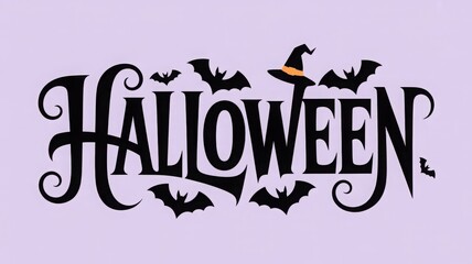 Spooky Horizontal Banner: Witch, Bats, and Ominous Tree Branches
