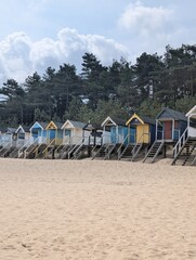 beach huts on the beach