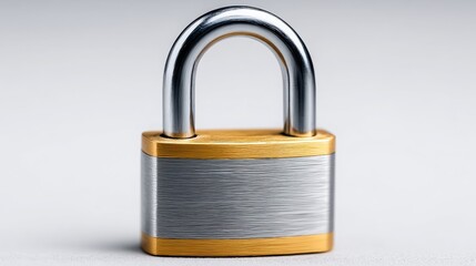 Naklejka premium A silver and gold lock with a keyhole