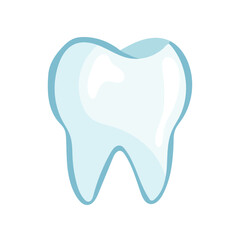 Tooth. Flat vector clipart, illustration with isolated background.