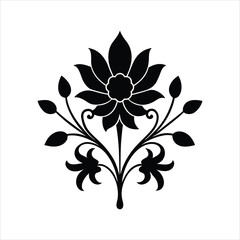 Vintage Floral Silhouette Decorative Vector Artwork