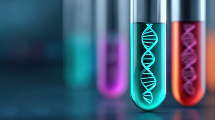 A collection of test tubes with DNA in them