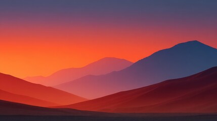 Fototapeta premium A beautiful sunset over a mountain range