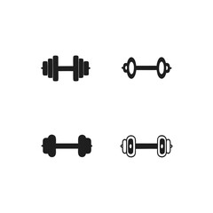 Diverse Dumbbell Designs A Study in Weight Training Equipment Silhouette Variations and Fitness Iconography Styles for Gym and Exercise Graphics