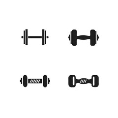Diverse Dumbbell Designs A Study in Weight Training Equipment Silhouette Variations and Fitness Iconography Styles for Gym and Exercise Graphics