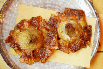 Roman Jewish Fried Artichokes (Carciofi alla Giudia) , top view