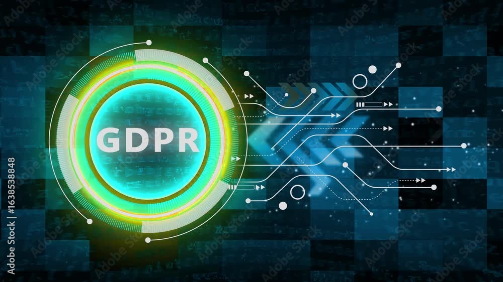 Aufkleber gdpr – general data protection regulation. gdpr concept head up display (hud ui) panel and futuristi