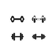 Diverse Dumbbell Designs A Study in Weight Training Equipment Silhouette Variations and Fitness Iconography Styles for Gym and Exercise Graphics