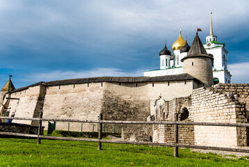 Holy Trinity Cathedral orthodox christianity temple in Pskov Kremlin, Russia