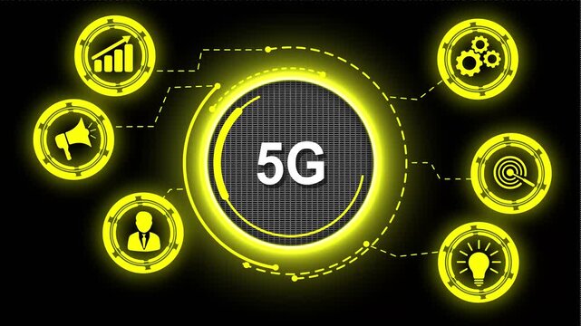The concept of 5G network, high-speed mobile Internet.ow latency, and massive connectivity for powering smart devices, IoT, and next-gen digital experiences.
