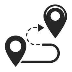 Route Navigation Icon | GPS Path to Destination Glyph
