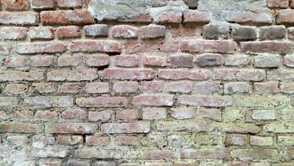 Aged and Weathered Red Brickwork, Showing Signs of Time and Use, Perfect for Historical Recreations, Grunge Effects, and Adding Character to Designs