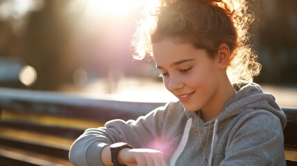 Wearable mental health tech helping teens monitor emotions in daily routine.