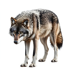 Fototapeta premium Beautiful Wolf on White Background