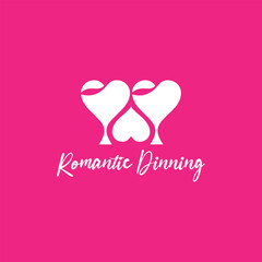 romantic couple dating logo design vector format