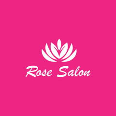 rose yoga and beauty salon logo design vector
