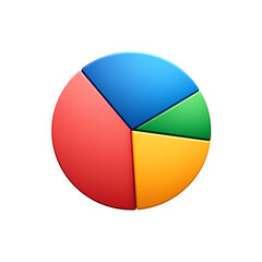 Fototapeta premium Colorful beach ball divided into four sections isolated on transparent background