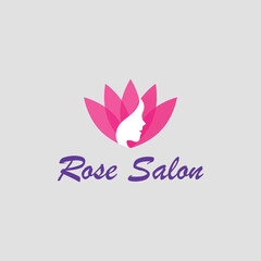 rose yoga and beauty salon logo design vector
