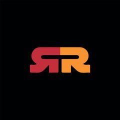 letters rr text logo design vector