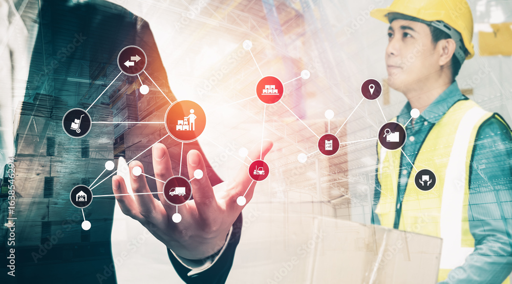 Poster smart warehouse management system with innovative internet of things technology to identify package 