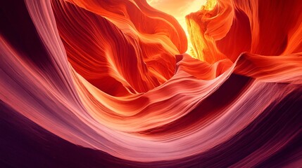 beautiful natural rock formations with winding curves and warm colors in desert landscape