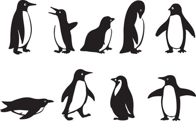 Obraz premium Penguin poses set