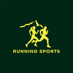 running sports logo design vector